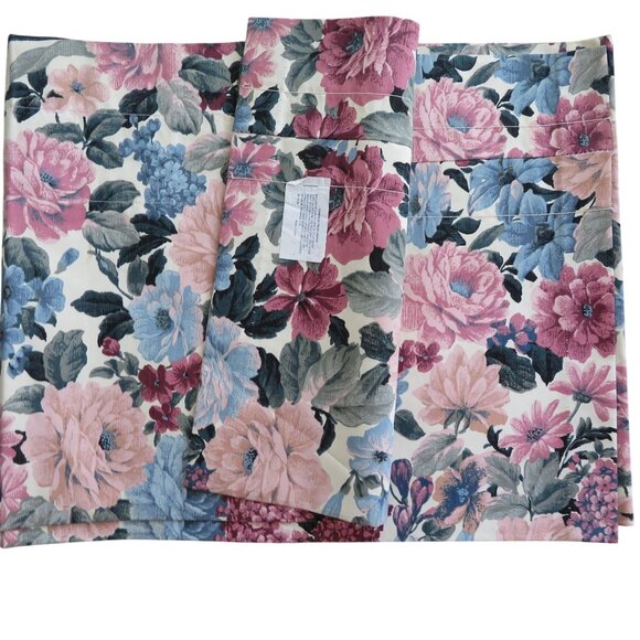 Burlington Floral Flower Valance Chic Cabin Country Cottage 16" X 84" Vintage US - Picture 4 of 6